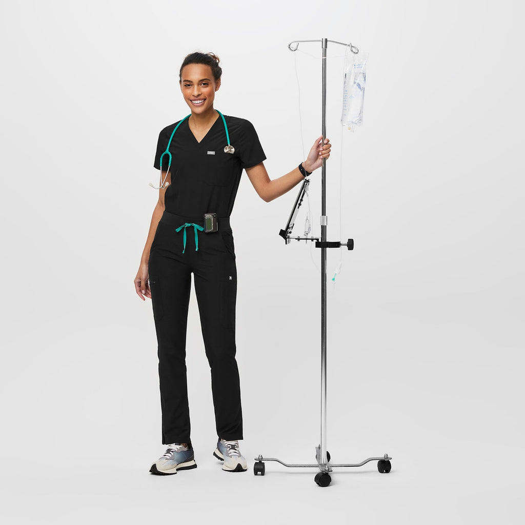 women's Black FREEx™ Lined Yola™ Tall Skinny Scrub Pants 2.0 Black