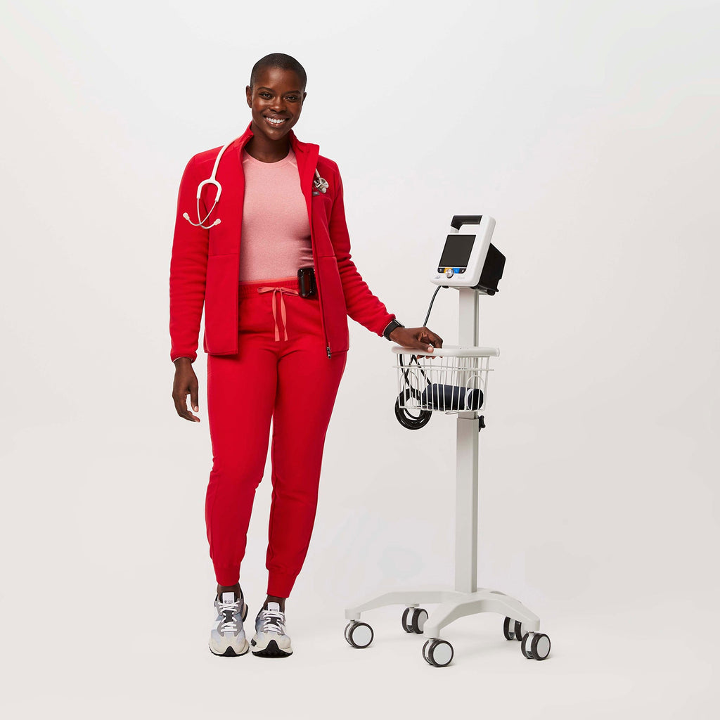 women's Pop Red Mari Skinny Jogger Scrub Pants Pop Red / XXS FIGS