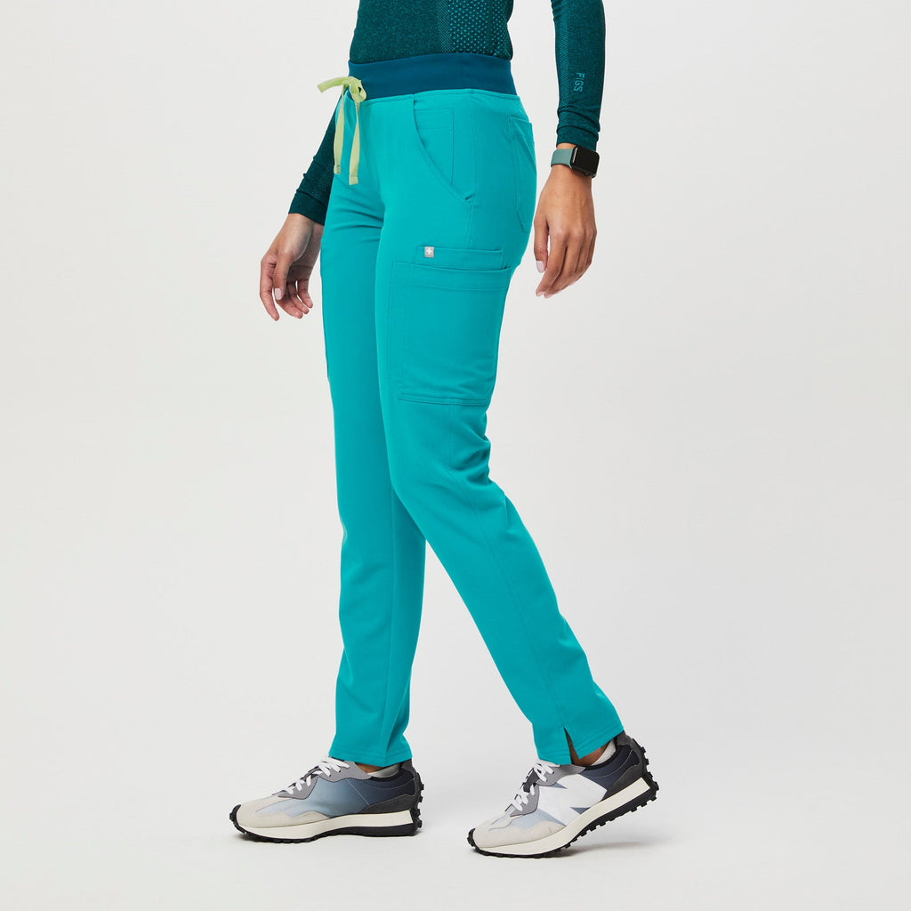 women's Teal Yola™ Tall Skinny Scrub Pants 2.0 XXS Tall / Teal
