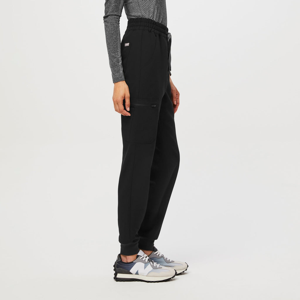 women's Black High Waisted Uman Relaxed Tall Jogger Scrub Pants