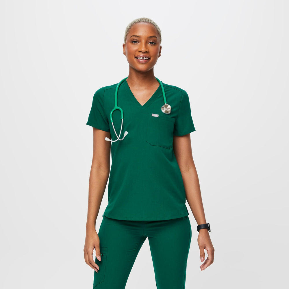 women's Hunter Green Catarina - One-Pocket Scrub Top‚Ñ¢