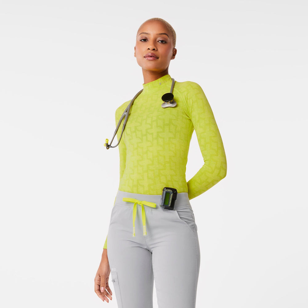 women's Citrine Logo Salta Logo Mock Neck - Seamless Underscrub