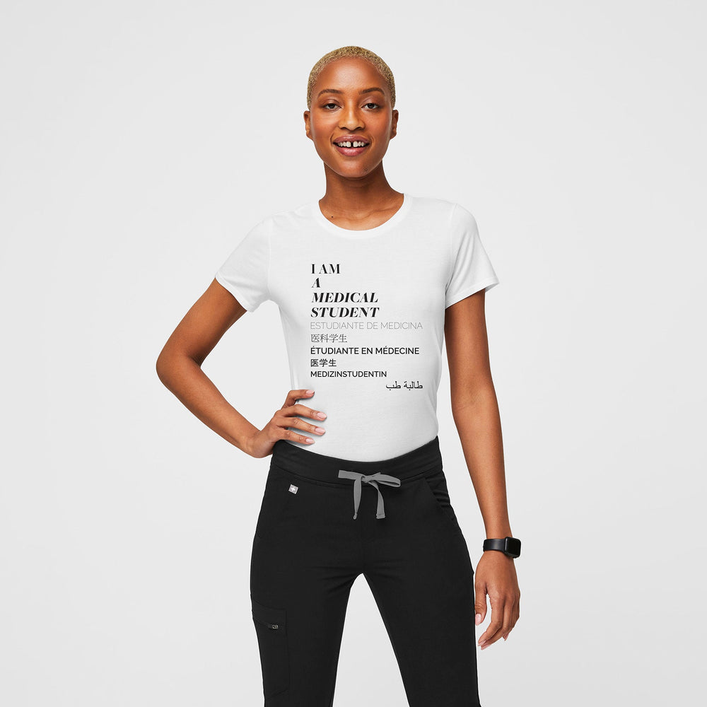 women's White Medical Student Supersoft - Shortsleeve Underscrub