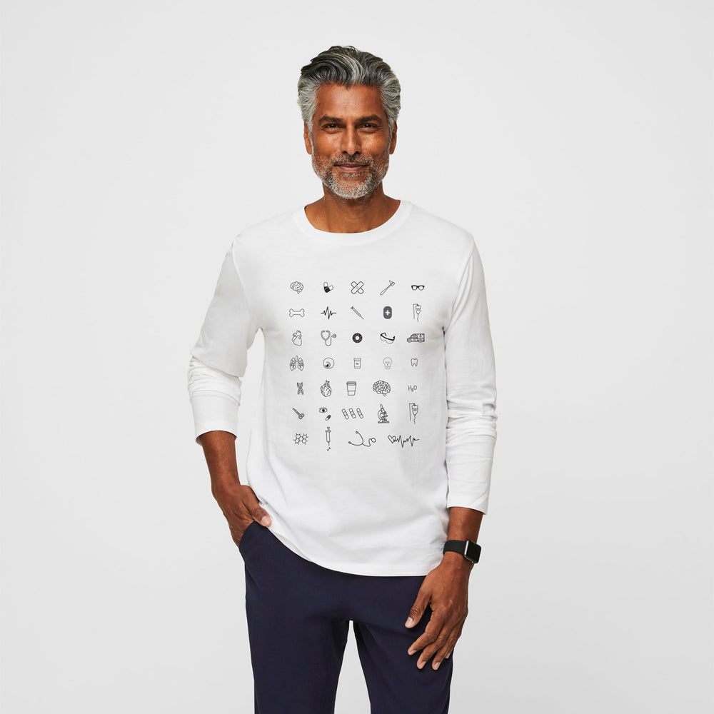 men's White Icon Drawings Supersoft - Longsleeve Underscrub