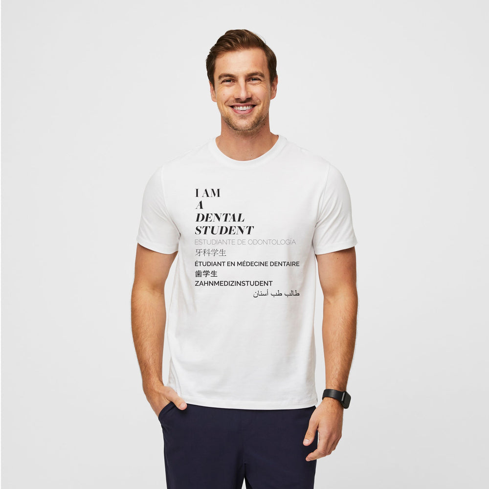 men's White Dental Student Supersoft - Shortsleeve Underscrub