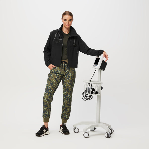 women's Camo Martini Olive Zamora™ FREEx™ - Petite Jogger Scrub Pants