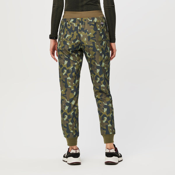 women's Camo Martini Olive Zamora™ FREEx™ - Petite Jogger Scrub Pants