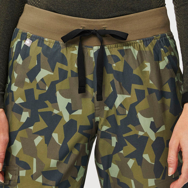 women's Camo Martini Olive Zamora™ FREEx™ - Petite Jogger Scrub Pants