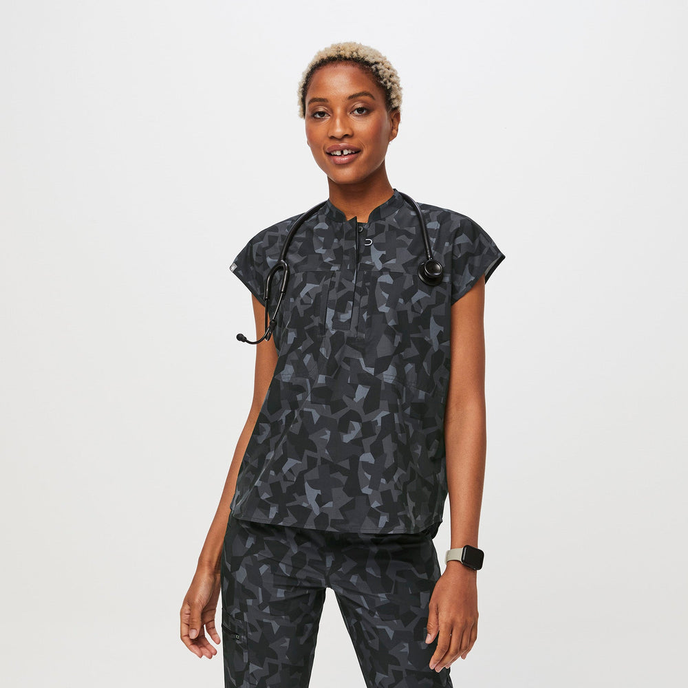 women's Camo Bonsai Blake Relaxed FREEx™  - Scrub Top