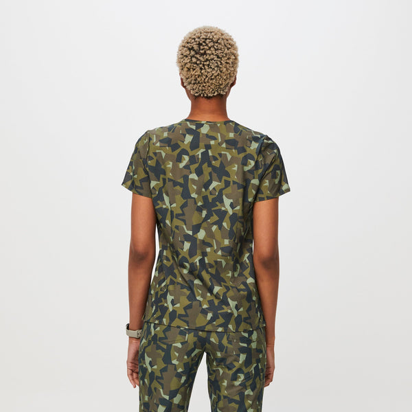 women's Camo Martini Olive Catarina™ FREEx™ - One-Pocket Scrub Top