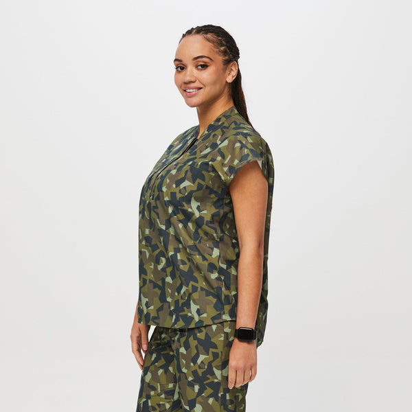 women's Camo Martini Olive Blake Relaxed FREEx™  - Scrub Top