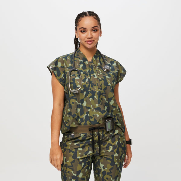 women's Camo Martini Olive Blake Relaxed FREEx™  - Scrub Top