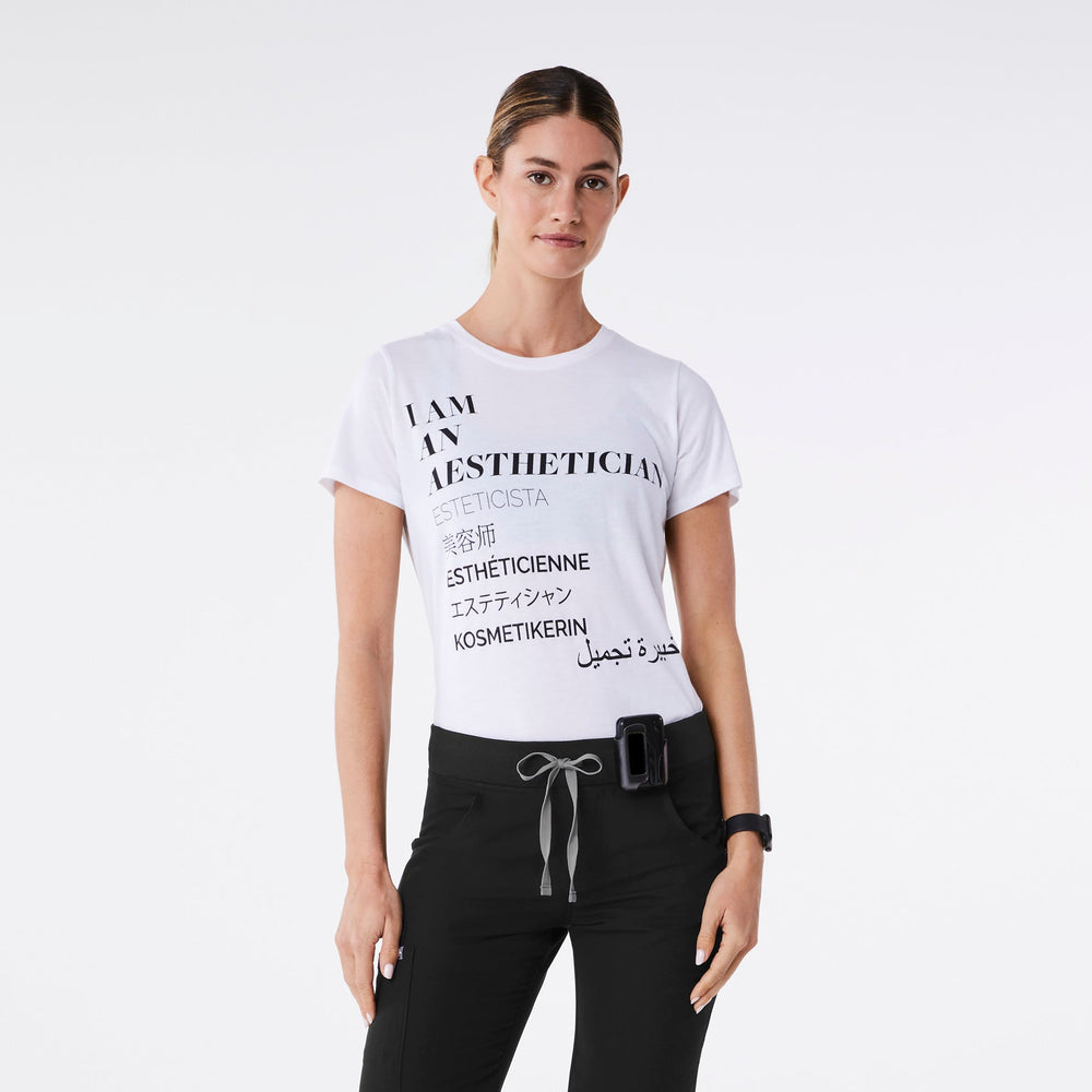 women's White Aesthetician Supersoft - Shortsleeve Underscrub