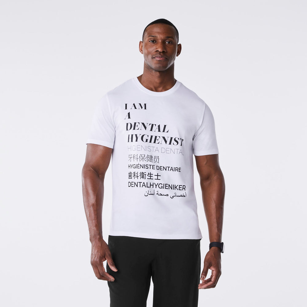 men's White Dental Hygienist Supersoft - Shortsleeve Underscrub