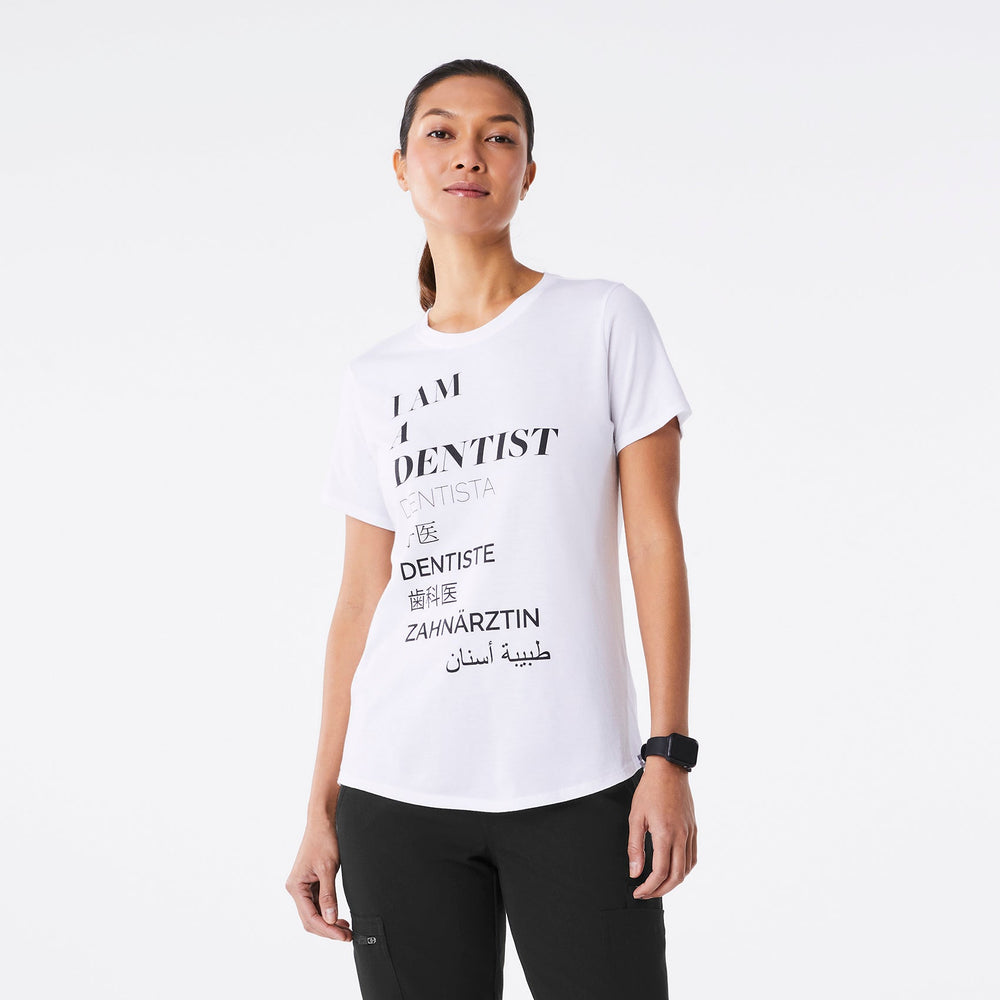 women's White Dentist Supersoft - Shortsleeve Underscrub