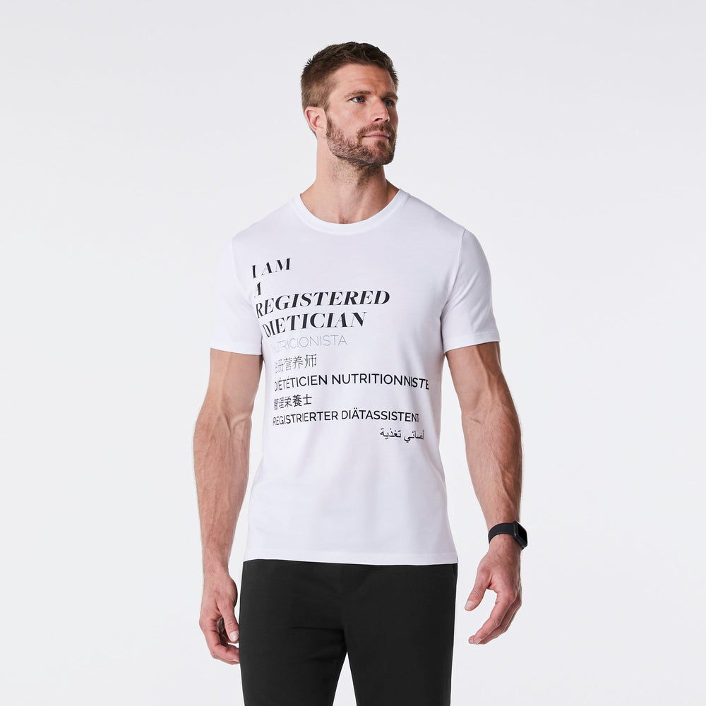 men's White Registered Dietician Supersoft - Shortsleeve Underscrub