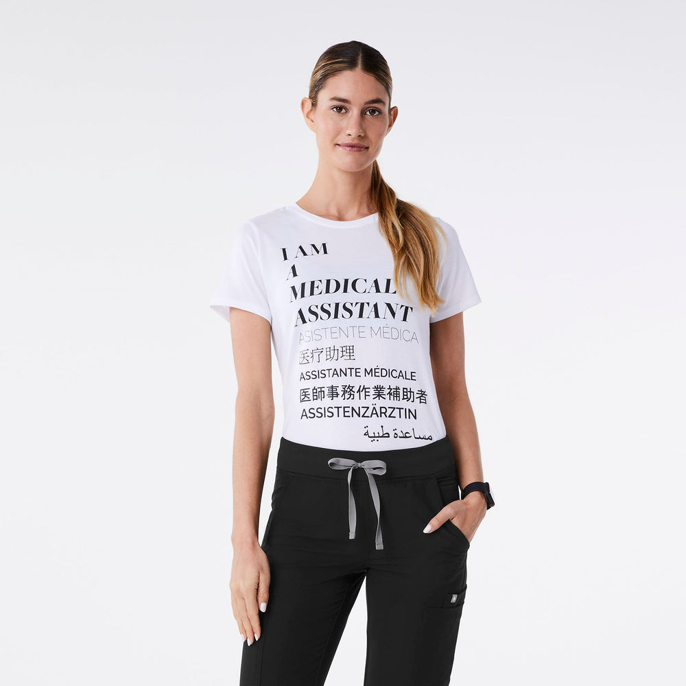 women's White Medical Assistant Supersoft - Shortsleeve Underscrub