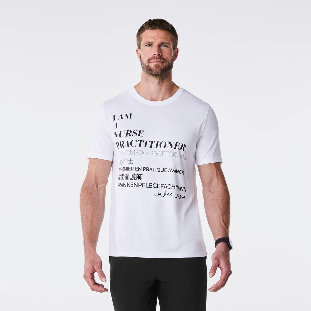 men's White Nurse Practitioner Supersoft - Shortsleeve Underscrub