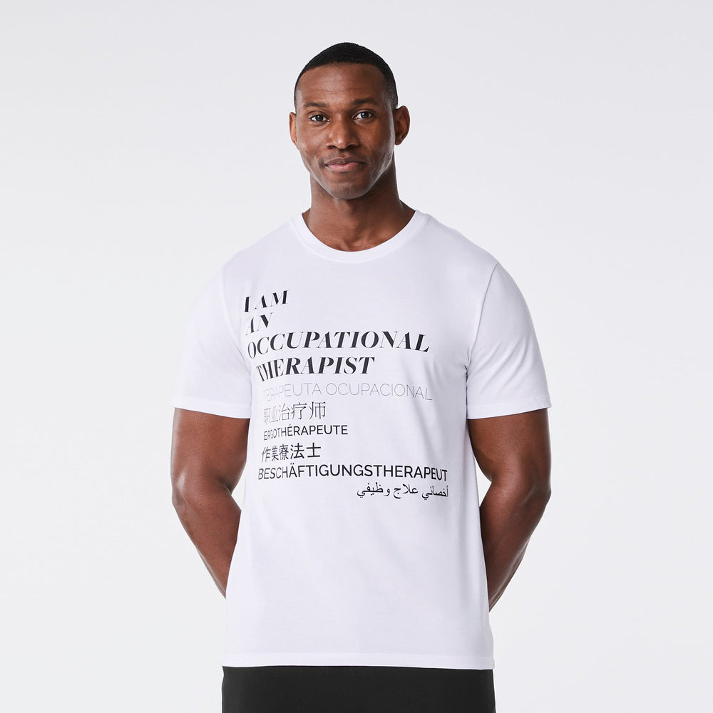 men's White Occupational Therapist Supersoft - Shortsleeve Underscrub