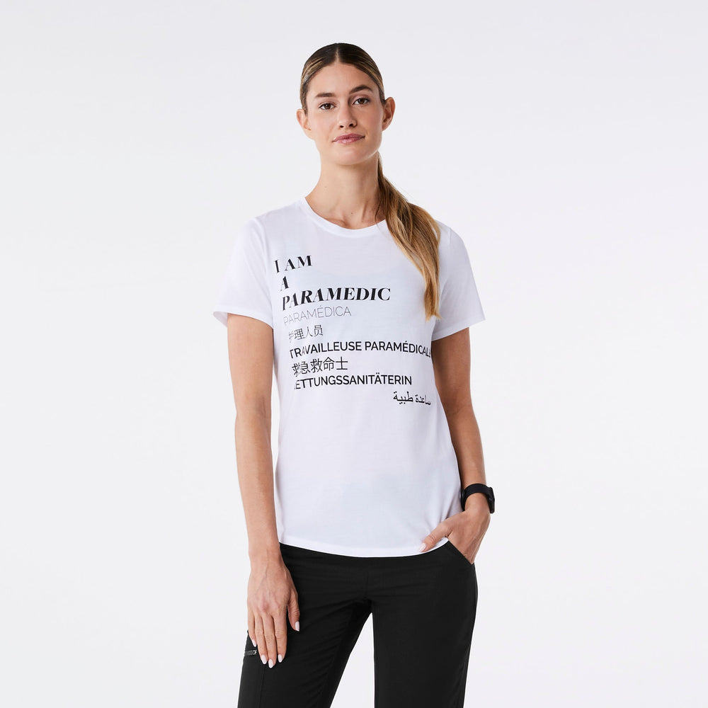 women's White Paramedic Supersoft - Shortsleeve Underscrub