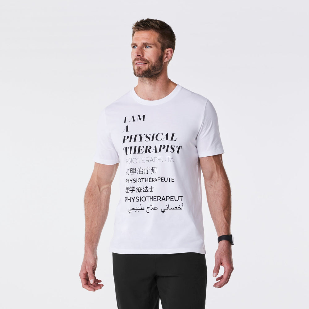 men's White Physical Therapist Supersoft - Shortsleeve Underscrub