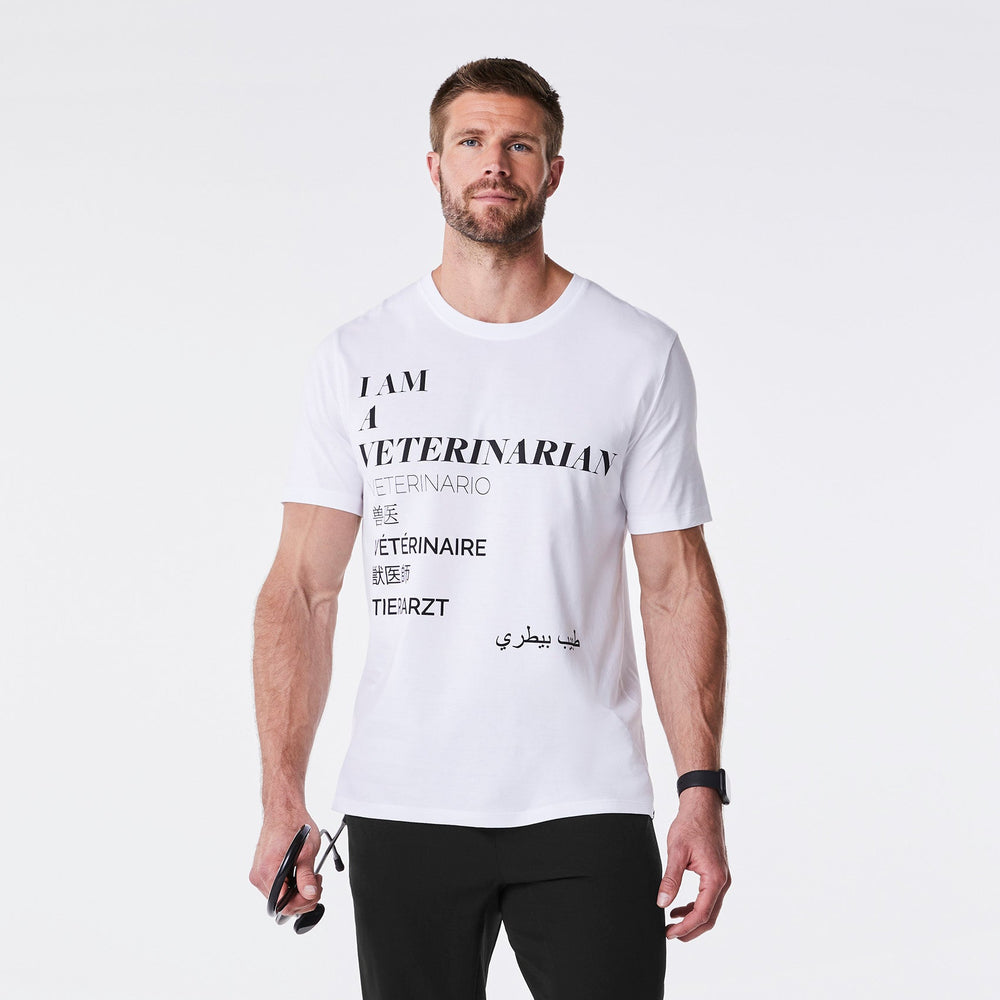 men's White Veterinarian Supersoft - Shortsleeve Underscrub