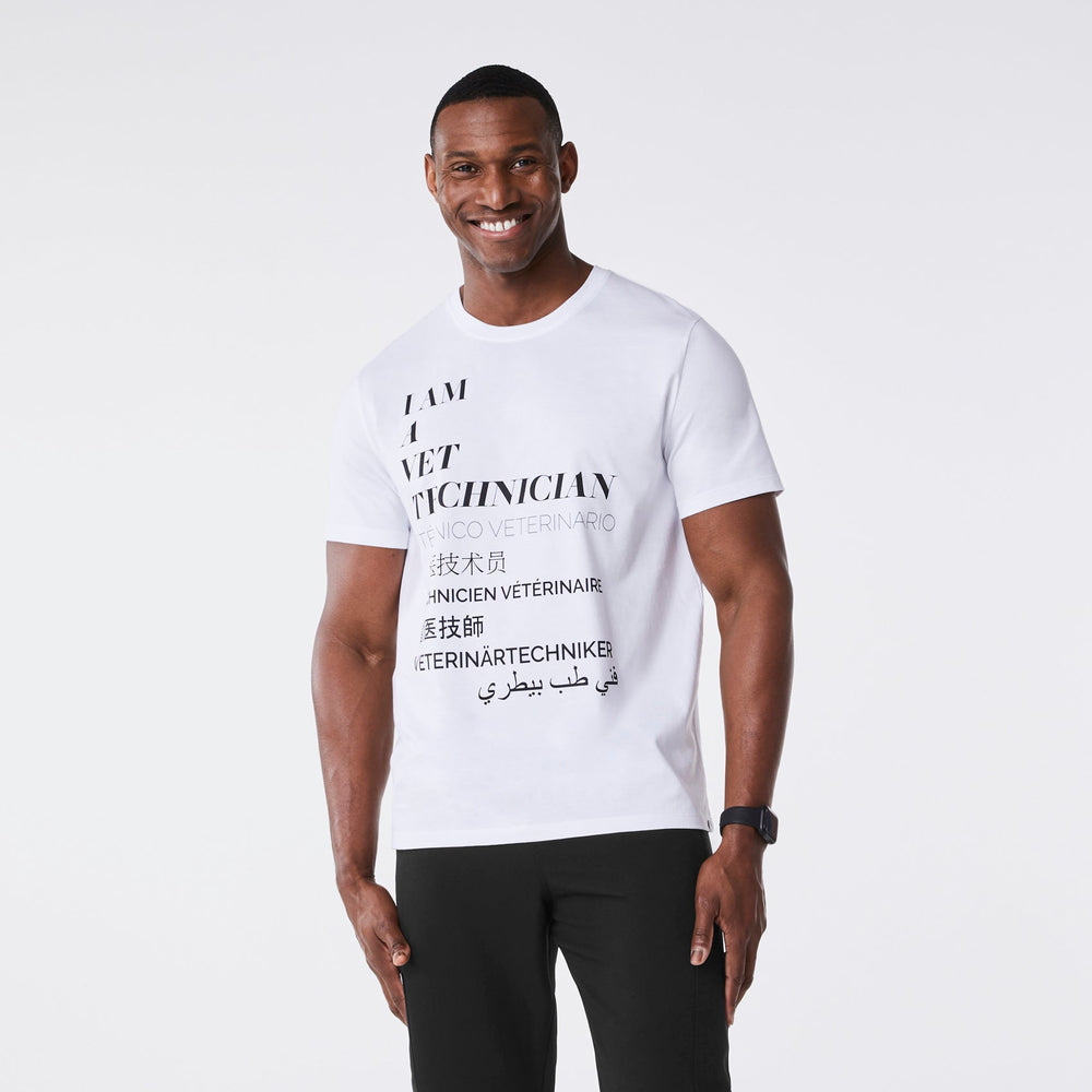 men's White Vet Technician Supersoft - Shortsleeve Underscrub