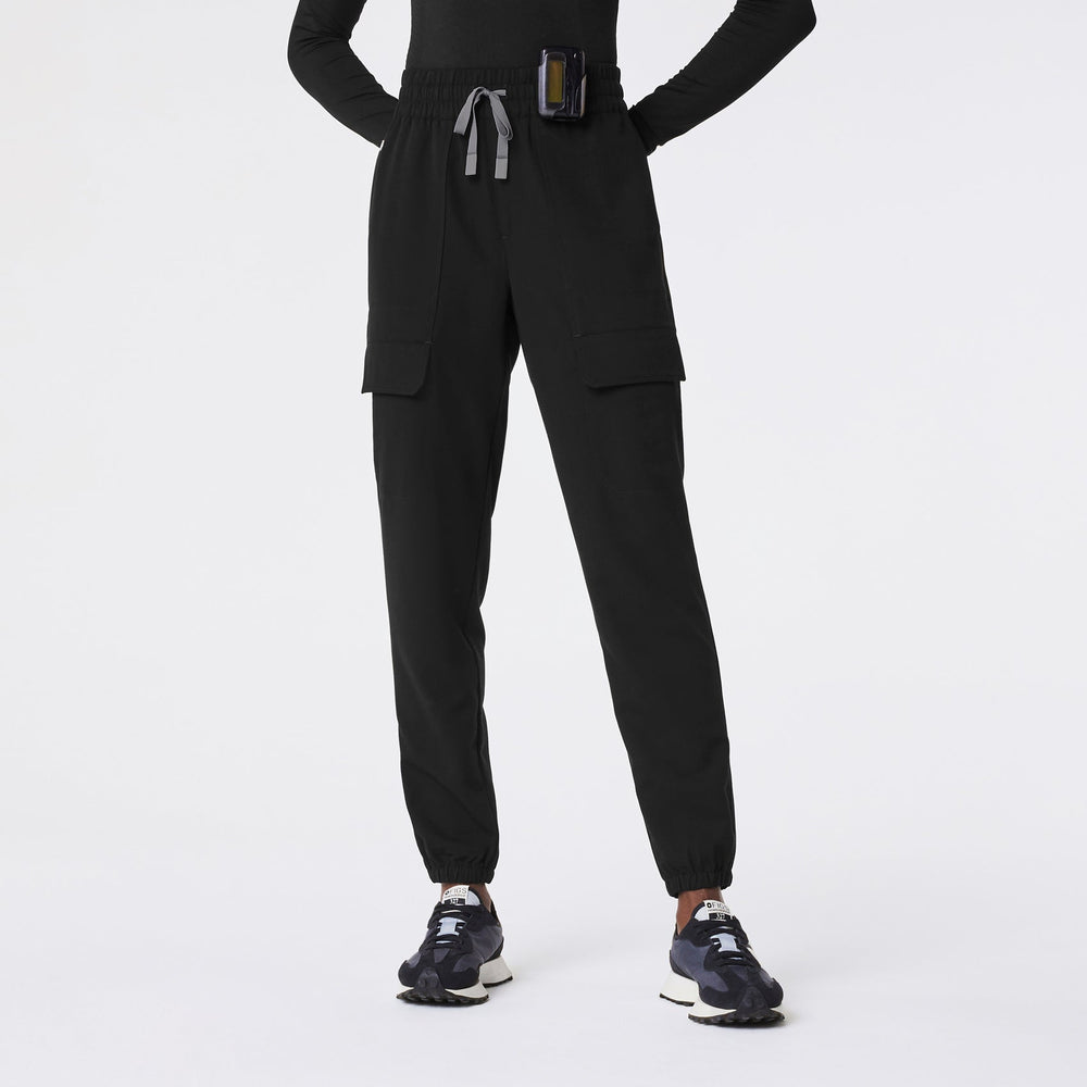 women's Black Sierra - Petite Jogger Scrub Pant