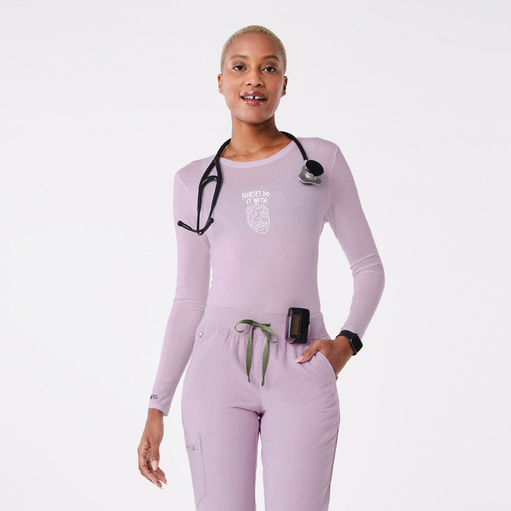 women's Lavender Haze Nurses Heart Supersoft - Longsleeve Underscrub