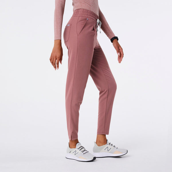 women's Mauve High Waisted Lille Tapered - Petite Scrub Pant