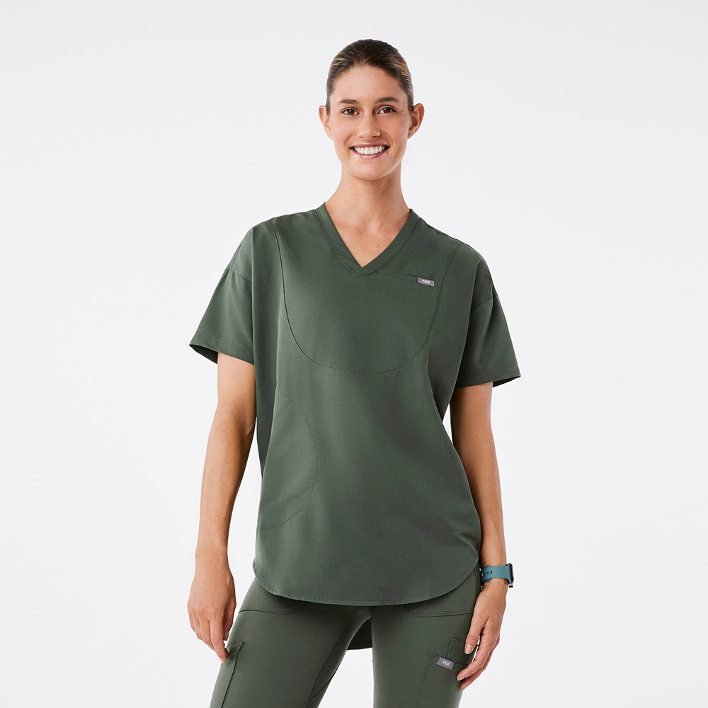 women's Moss Halle Shortsleeve V-Neck Tunic - Scrub Top