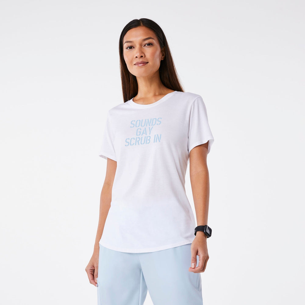 women's White Gay Pride Supersoft - Shortsleeve Underscrub