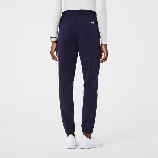 women's Navy Regina High Waisted Slim Jogger - Petite Scrub Pant