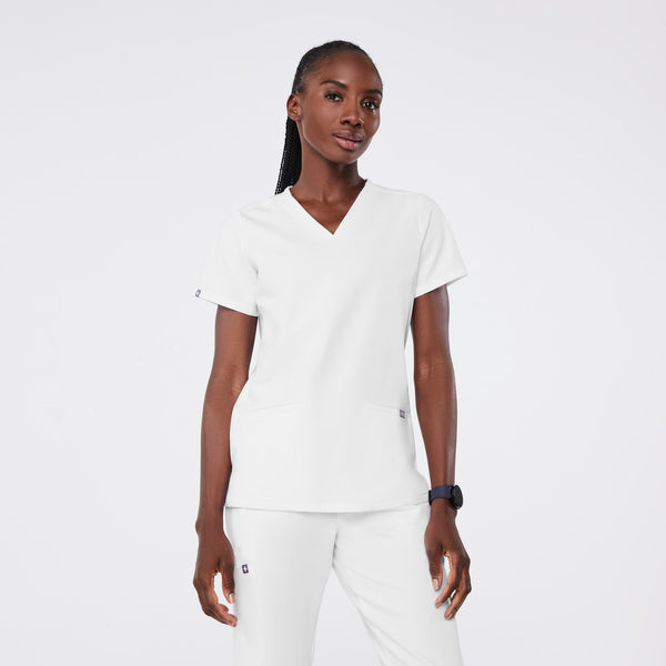 women's Optic White Casma - Three-Pocket Scrub Top‚Ñ¢