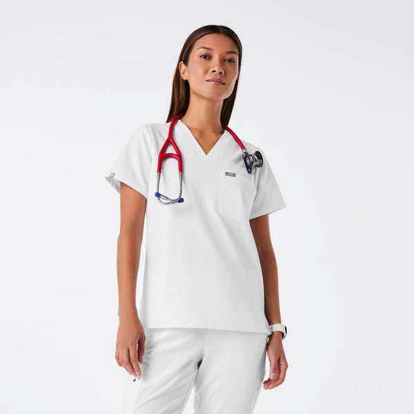 women's Optic White Catarina - One-Pocket Scrub Top‚Ñ¢