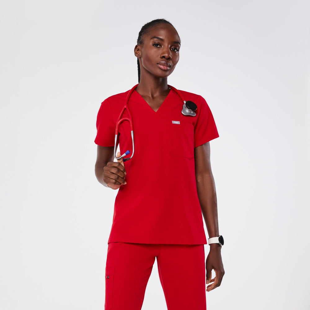 women's Winning Red Catarina Petite - One-Pocket Scrub Top‚Ñ¢