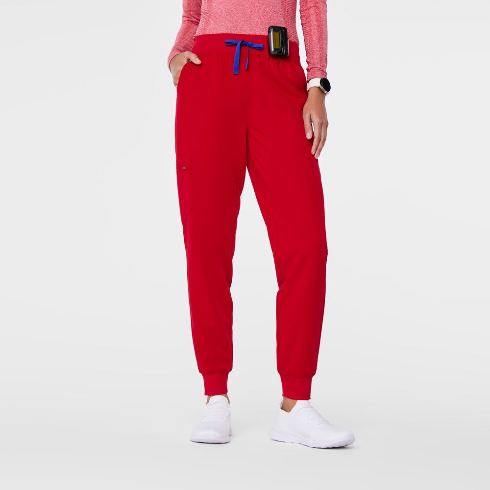 women's Winning Red High Waisted Zamora - Petite Jogger Scrub Pant‚Ñ¢