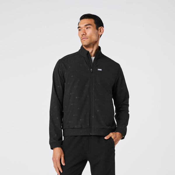 men's Black On-Shift Embossed - Scrub Jacket‚Ñ¢