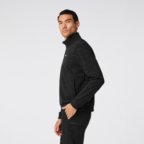 men's Black On-Shift Embossed - Scrub Jacket‚Ñ¢