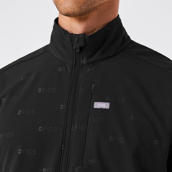 men's Black On-Shift Embossed - Scrub Jacket‚Ñ¢