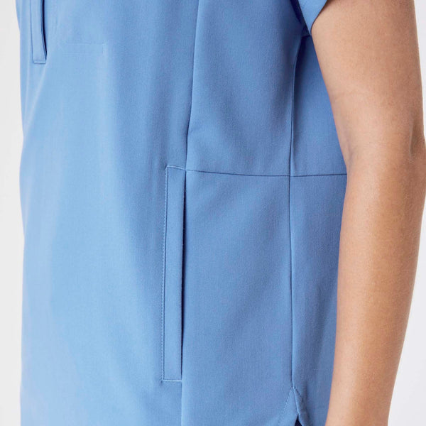 women's Ceil Blue Montex - Mock Neck Scrub Top