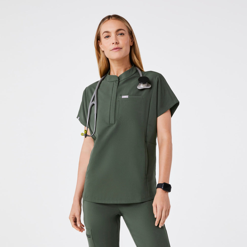 women's Moss Montex - Mock Neck Scrub Top