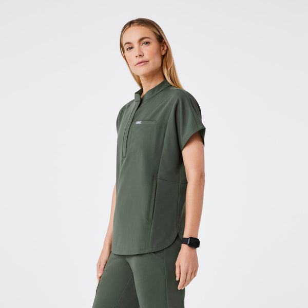 women's Moss Montex - Mock Neck Scrub Top