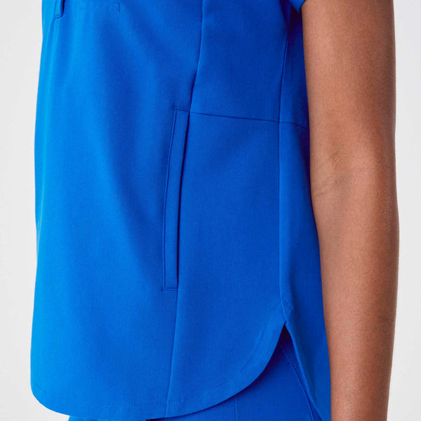 women's Royal Blue Montex - Mock Neck Scrub Top