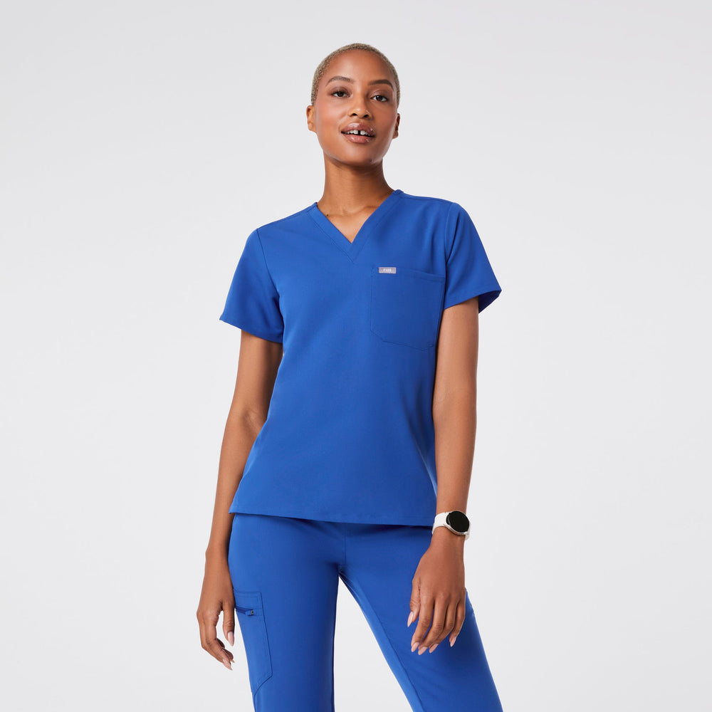 women's Winning Blue Catarina Petite - One-Pocket Scrub Top‚Ñ¢
