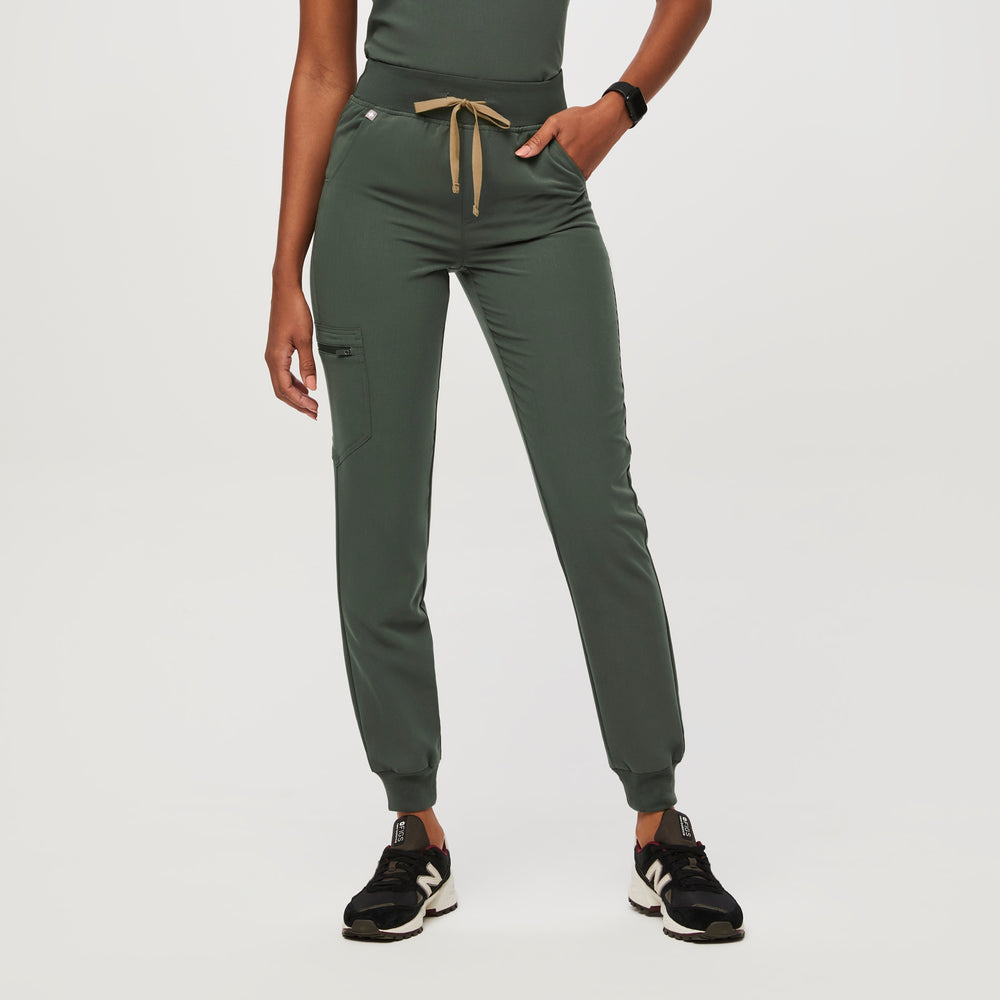 women's Moss High Waisted Zamora™ - Petite Jogger Scrub Pants (New SKU Format)