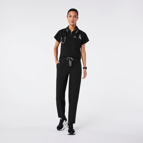 women's Black Hope Relaxed Polo - Scrub Top