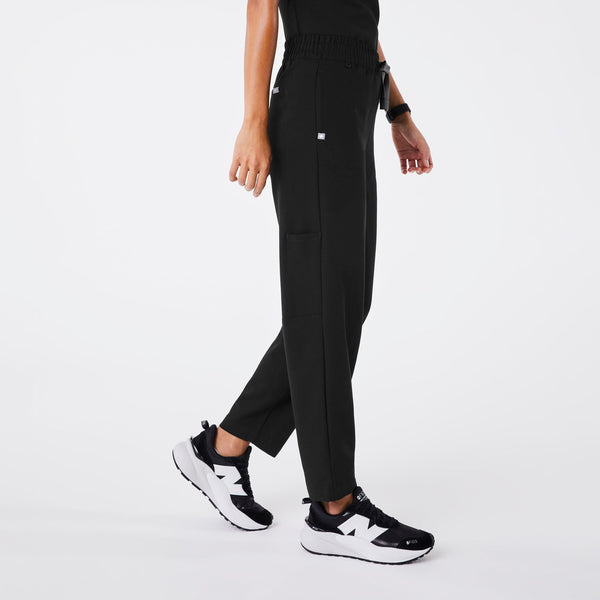 women's Black High Waisted Sheridan - Relaxed Barrel Scrub Pant