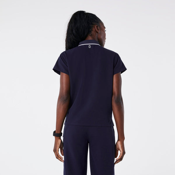 women's Navy Hope Relaxed Polo - Scrub Top