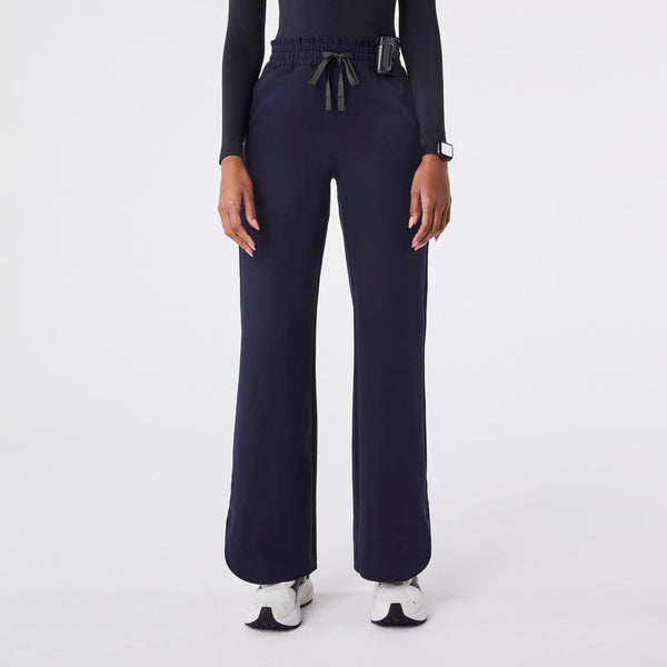 women's Navy Marseille Wide Leg - Petite Scrub Pant